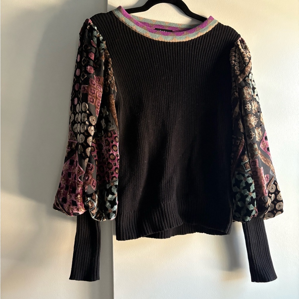 Fate Black Sweater with Purple and Blue Accents